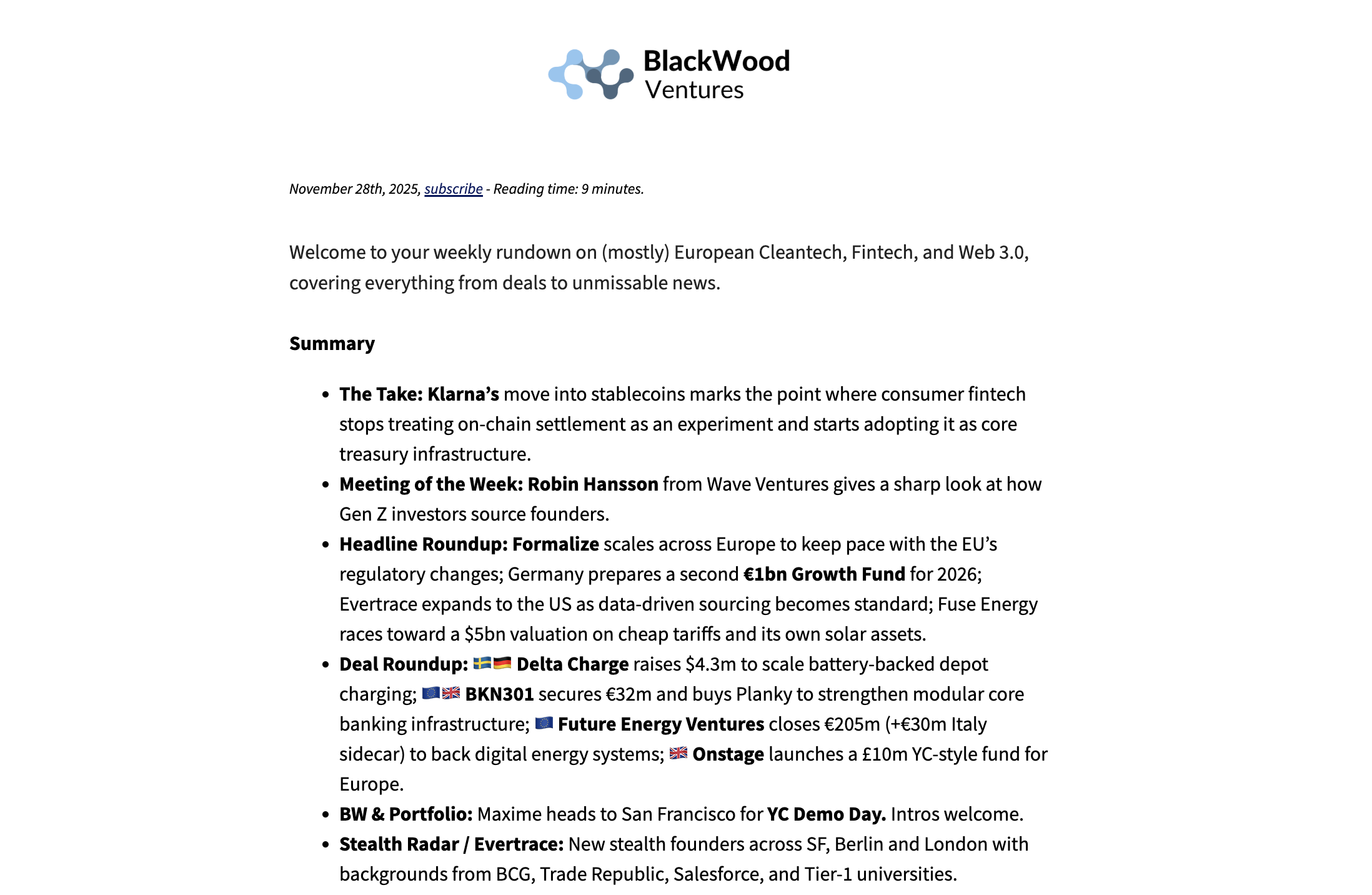Week 48 - Industry Briefing